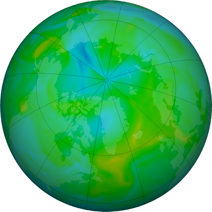 Arctic ozone map for 05 August 2016